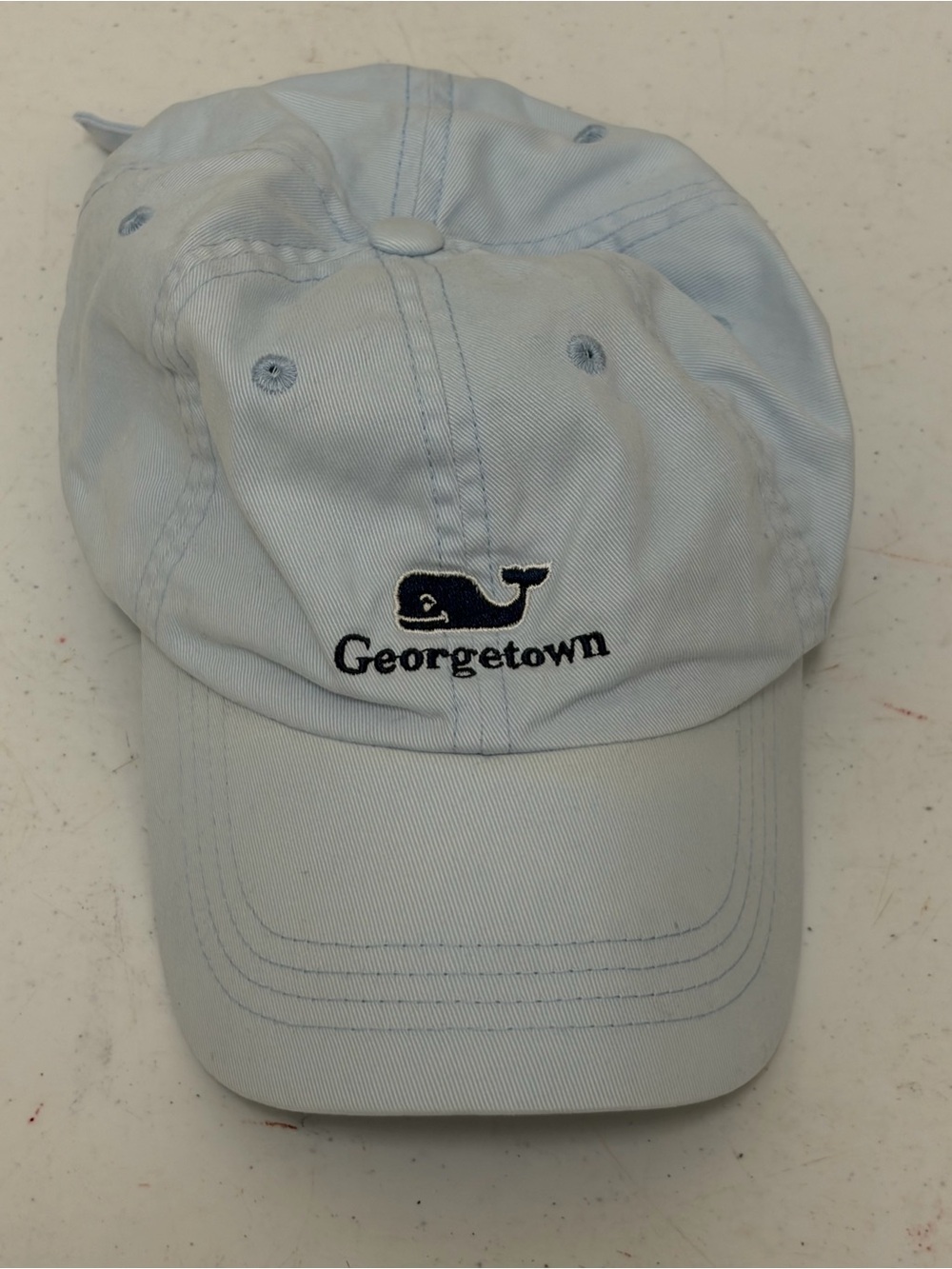 Vineyard Vines Light Blue Hat with Navy Logo Patch